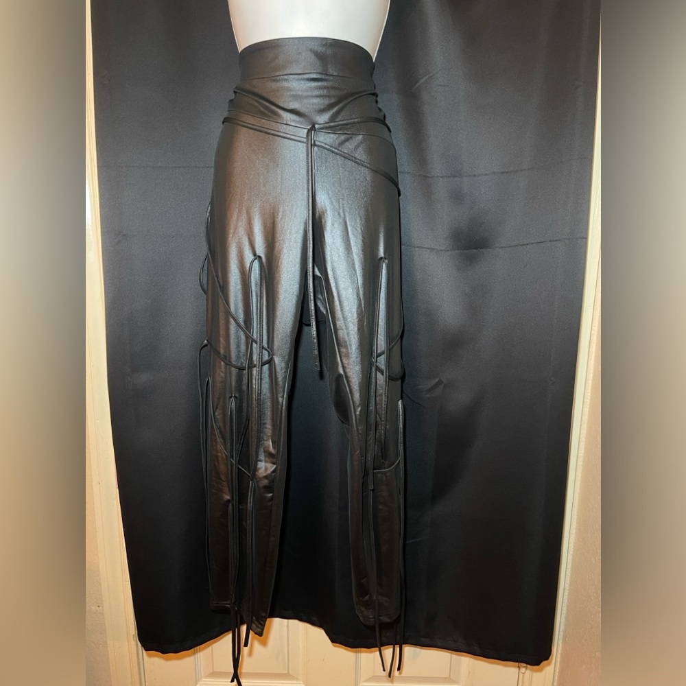 Textured Leather Leggings